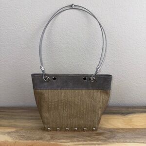 Hardwear by Renee Handbag Gray Silver Gold Wood Wire Industrial Studded SO COOL!
